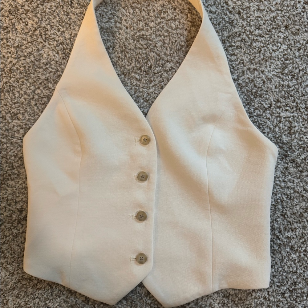 Aritzia Cream Halter Vest Top